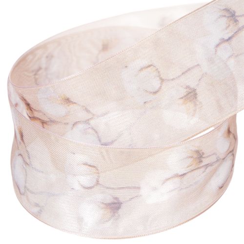 Artikel Organzaband Baumwollblüten Dekoband Rosa 40mm 15m