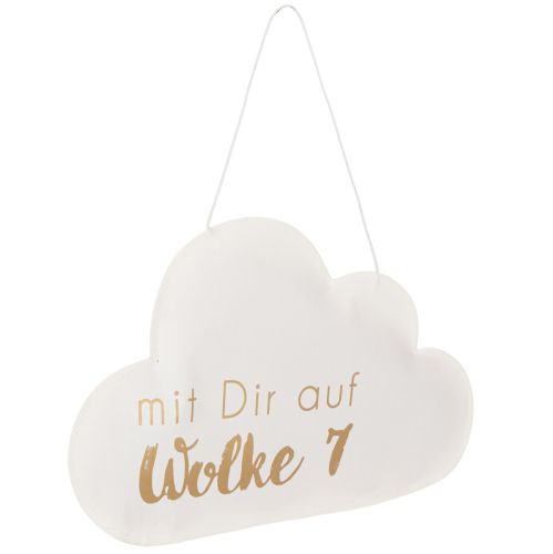 Papierdekoration Wolke 7 zum Hängen 35 cm x 22 cm Weiss mit Goldaufdruck 2 Stück | Floristik24.ch