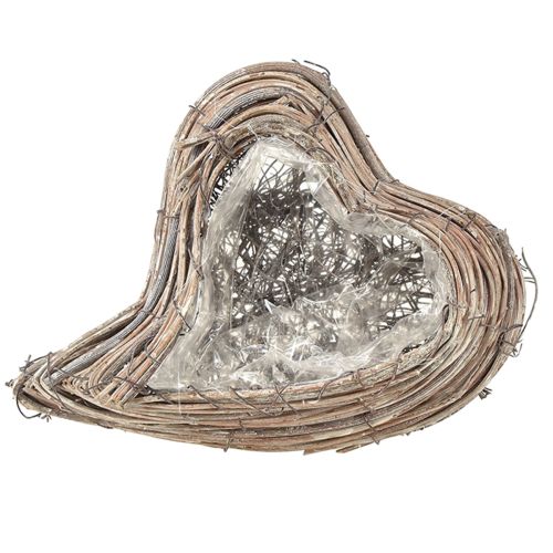 Pflanzherz Rattan Reben Natur Weiss 20x24x6cm online kaufen | Floristik24.ch
