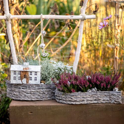 Artikel Pflanzschale, Pflanzkasten Grau 48,5/31,5cm 2er-Set