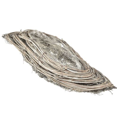 Floristik24 Pflanzschale Welle Rattan Natur Weiß 40x14x6cm 2St