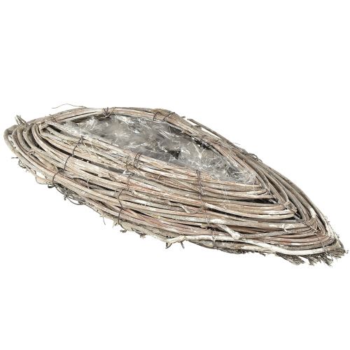 Artikel Pflanzschiffchen Rattan Reben Natur Weiß 40x13cm 2St - Landhaus Deko Pflanzen