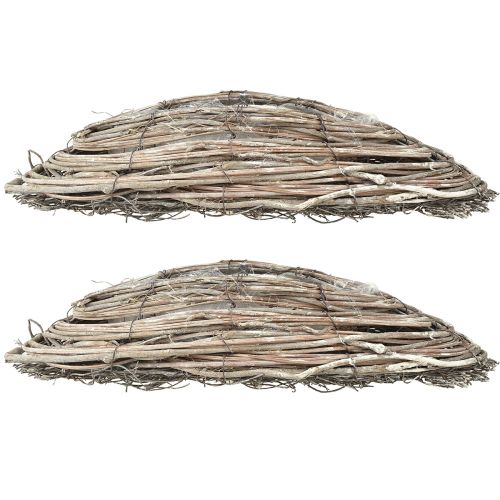 Artikel Pflanzschiffchen Rattan Reben Natur Weiß 40x13cm 2St - Landhaus Deko Pflanzen