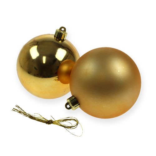 Christbaumkugeln Plastik Gold 8cm 6St