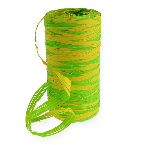 Raffia-Band Bicolor Grün-Gelb 200m