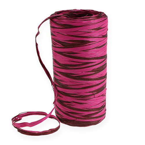 Floristik24 Raffia-Band Bicolor Pink-Braun 200m