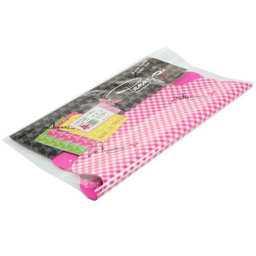 Floristik24 Rondella-Manschette Vichy Pink Ø50cm 50St