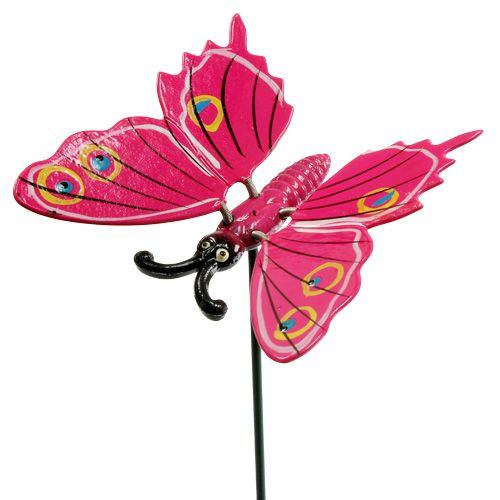 Schmetterling am Stab 8cm Pink