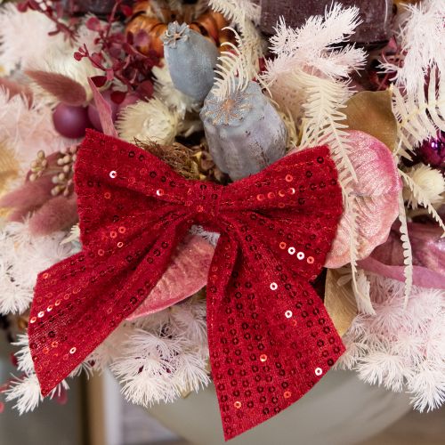Artikel Rote Samtschleifen Geschenkschleifen Pailletten 12cm 4St
