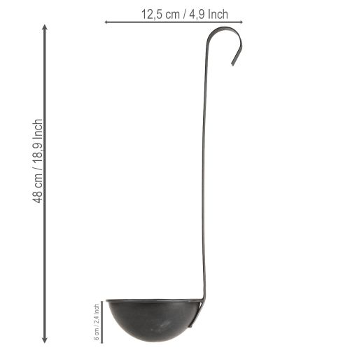 Artikel Metall-Pflanzschale anthrazit zum Hängen Ø12,5 cm 3er-Set