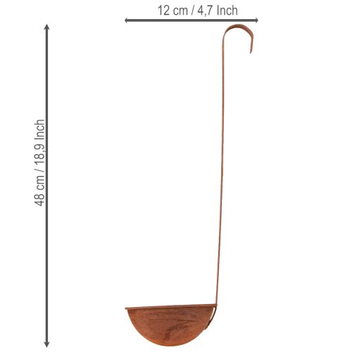 Artikel Metallschöpfkelle zum Bepflanzen Ø 12 cm Rostoptik 3 Stück