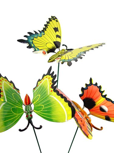 Artikel Schmetterlinge am Stab 17cm versch. Farben