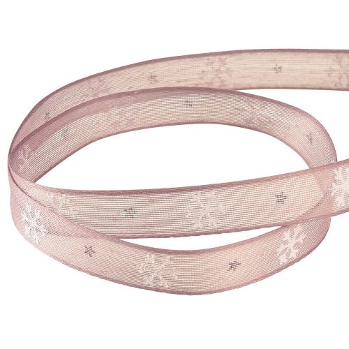 Artikel Schmuckband Schneeflocken Zierband Rosa B15mm L15m