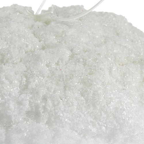 Floristik24 Schneeball mit Glitzer, Weiß 14cm