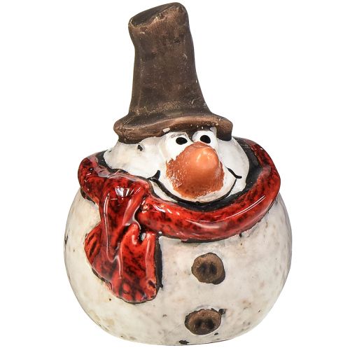Floristik24 Keramik Schneemann Figur, Weiß, 6,9cm – Winterliche Weihnachtsdeko – 6 St