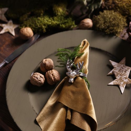 Serviettenringe Silber Hirsch Metall Serviettenhalter Ø4cm 4 St