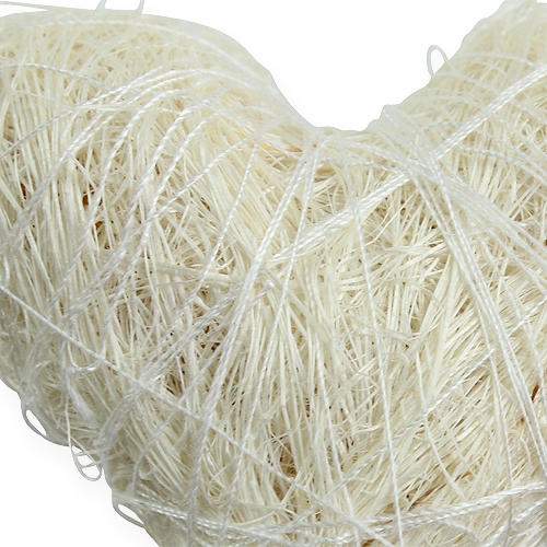 Floristik24 Sisalherz am Stab 6cm Weiß 36St