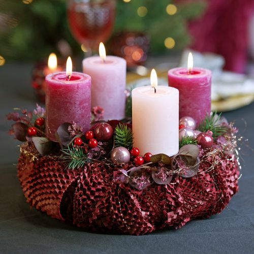 Artikel Mini Weihnachtskugeln Draht Glas Bordeaux Rosa Ø2cm 140St