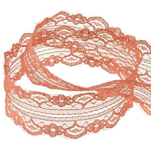 Artikel Spitzenband Orange Schmuckband mit Blumen B25mm L20m