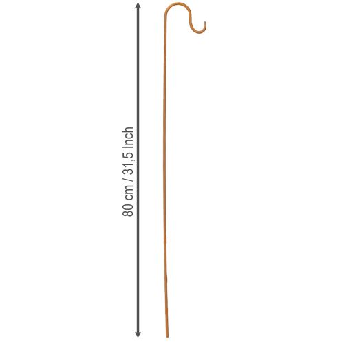 Gartenstab mit Haken Metall Edelrost Höhe 80 cm 3er-Set | Floristik24.ch