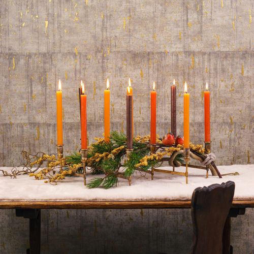 Floristik24 Stabkerzenhalter Antik Für 10 Kerzen Gold 46×46cm H16,5cm