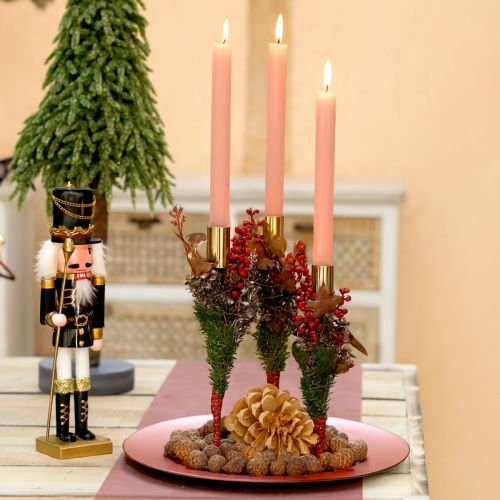 Floristik24 Stabkerzenhalter Gold Metall Kerzenhalter modern 21,5cm 4 St