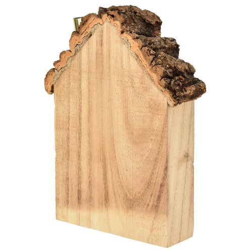 Artikel Rustikaler Holz-Kerzenhalter im Hausdesign – Mit herzlicher Botschaft, 19 cm – Gemütliche Heimdekoration