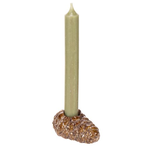 Keramik Stabkerzenhalter Tannenzapfen Design 8 cm Mehrfarbig 3er-Set | Floristik24.ch