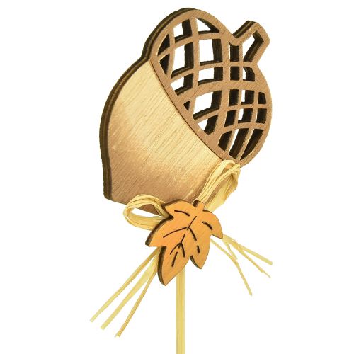 Artikel Blumenstecker Holz Eicheln Deko Herbst 7x10cm 12 St