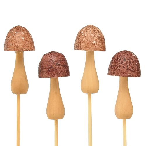Artikel Blumenstecker Pilz Deko Stecker Holz Braun Ø2,5cm 8 St