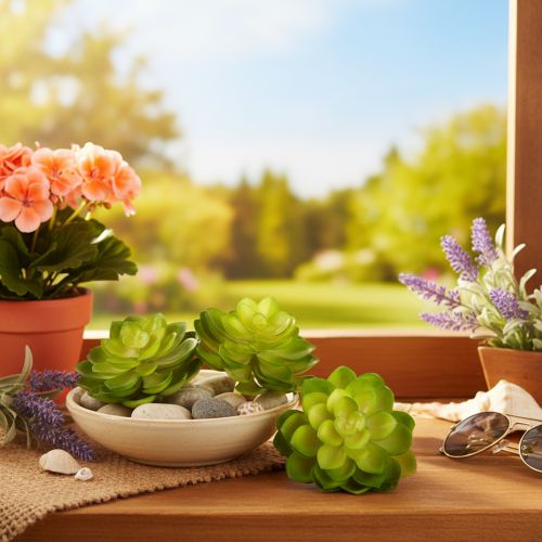 Künstliche Sukkulenten grün 10 cm Set 4 Stück für Schale oder Vase | Floristik24.ch