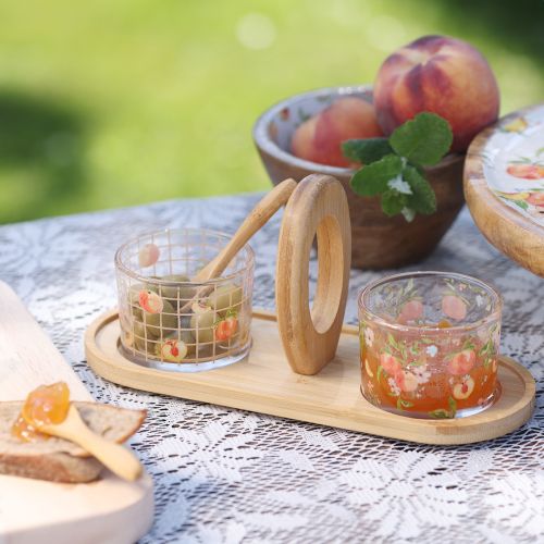 Tapas Set Motiv Pfirsich Tischdeko Sommer 23×9×10,5cm