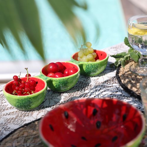 Floristik24 Tapas Set Wassermelone Dipschalen Keramik 8,5×28cm 1St