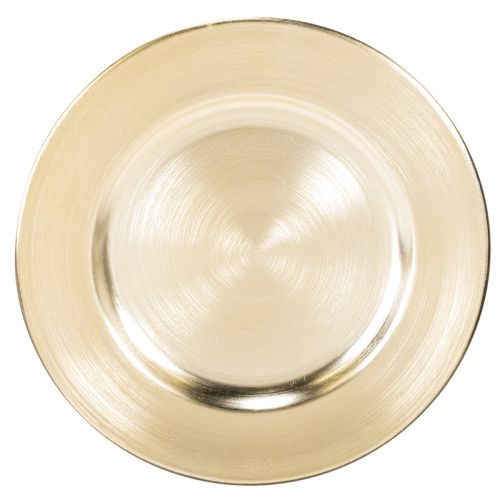 Kleiner Dekoteller aus Metall glänzend rund 17 cm goldfarben 6er-Set