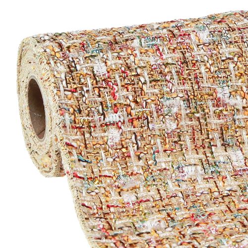 Artikel Tischband Beige Bunt Glitter Vintage Retro B19cm L1,5m