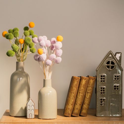 Artikel Trockenblumen Craspedia Kugeln für stilvolle Herbstdekorationen 55cm 20St