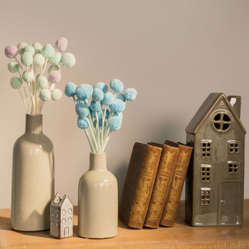 Artikel Trockenblumen Craspedia Strauß dekorativ für Wohnzimmer Tischdeko Hochzeit 55cm 20St