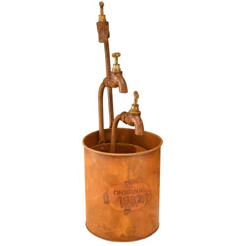 Übertopf Edelrost Deko Metall Mit Wasserhahn H25/37/43cm Set von 3 St | Floristik24.ch