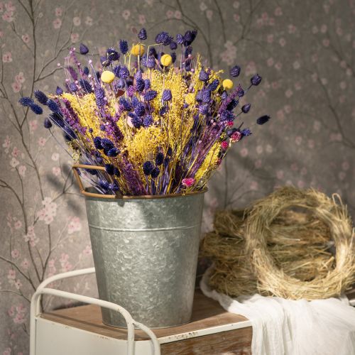 Floristik24 Übertopf mit Henkeln, Metallgefäß zum Bepflanzen, Pflanztopf Silbern, Braun Ø24cm H32,5cm