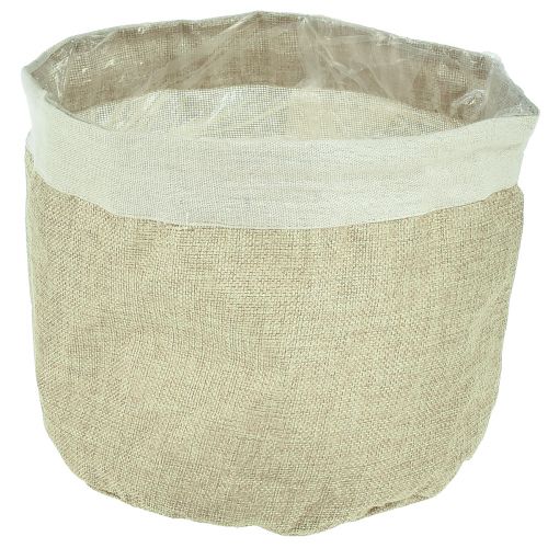 Floristik24 Übertopf Jute Stoffkörbchen Utensilo Natur Ø21cm H19cm 3St