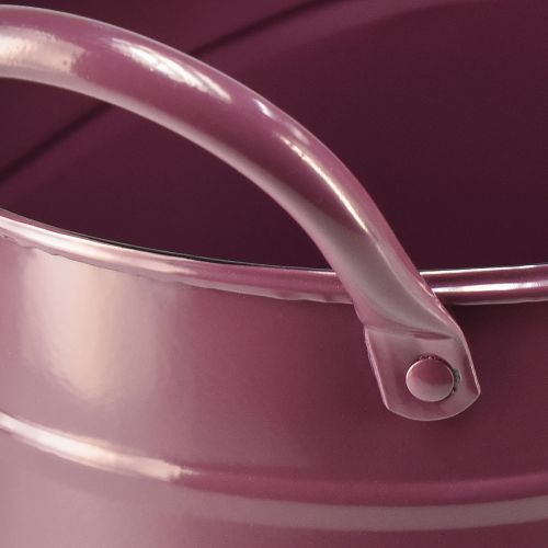 Floristik24 Übertopf Metall oval Pflanztopf Lila 24/21/18cm Set à 3St