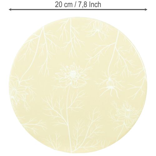 Artikel Untersetzer Tisch Deko Blumen Beige Braun Ø20cm 3 St