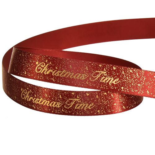 Artikel Weihnachtsband Christmas Time Band Rot Gold 15mm 20m
