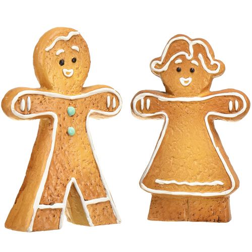 Artikel Weihnachtsdeko Lebkuchen Mann & Frau Keramik 16cm Set 2 Stk