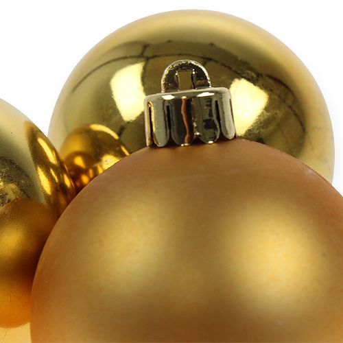 Artikel Weihnachtskugel Plastik Gold 6cm 12 St