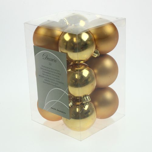Artikel Weihnachtskugel Plastik Gold 6cm 12 St