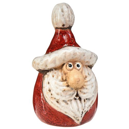 Floristik24 Niedliche Keramik Weihnachtsmann Figur, Rot-Weiß, 10cm – Perfekte Weihnachtsdeko – 4 St