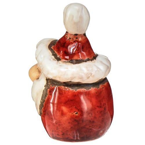 Artikel Keramik Weihnachtsmann Figur, Rot, 7cm – Festliche Weihnachtsdekoration – 6 St