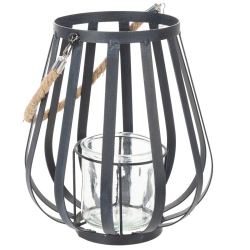 Artikel Windlicht Metall Laterne mit Glas Anthrazit Ø23cm H27cm
