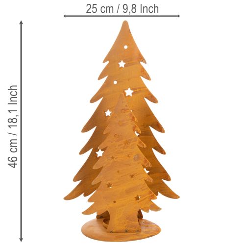 Windlicht Tannenbäume aus Metall, Edelrost, H46cm B25,5cm, Weihnachtsdeko | Floristik24.ch